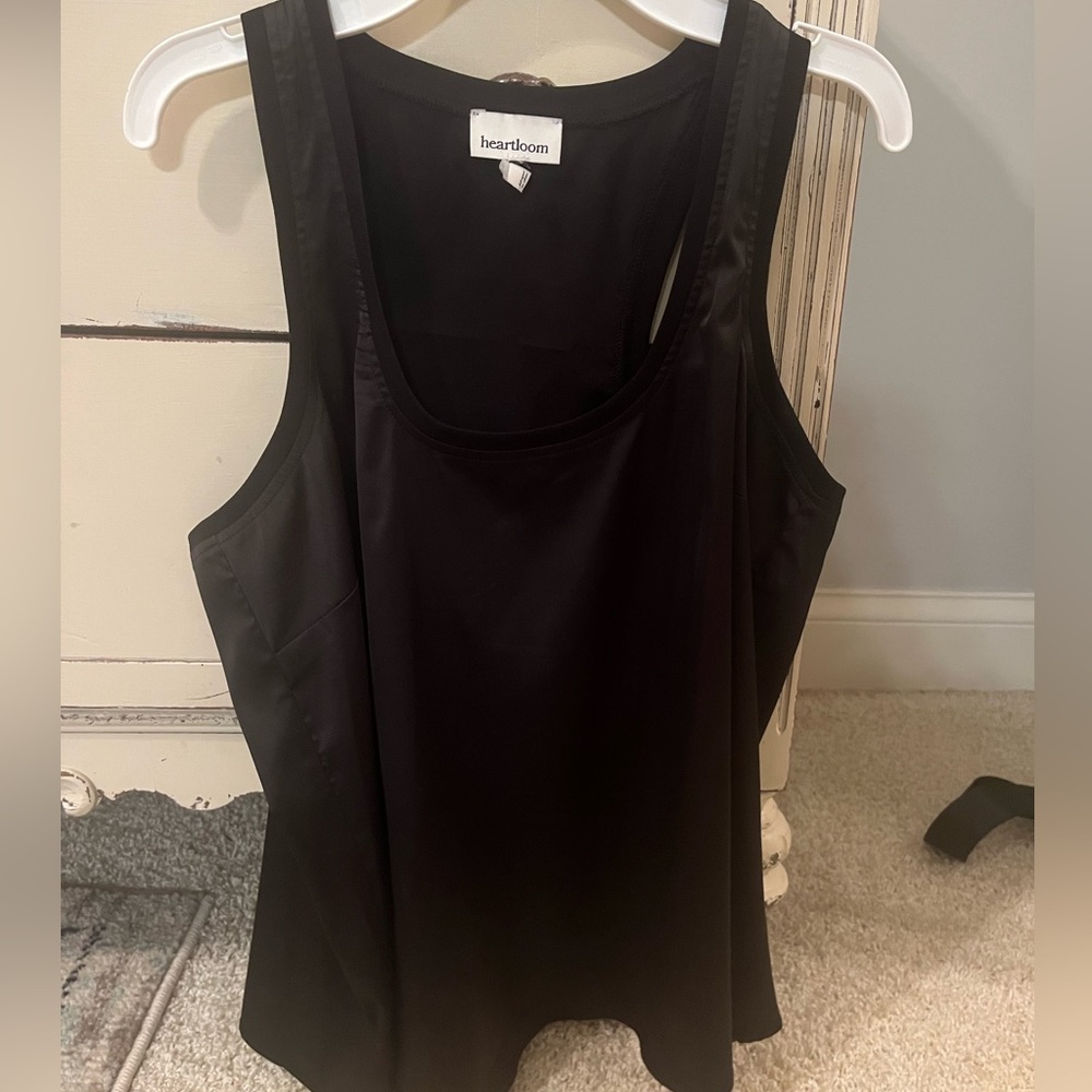 Heartloom black silk tank top size medium, light worn hood condition